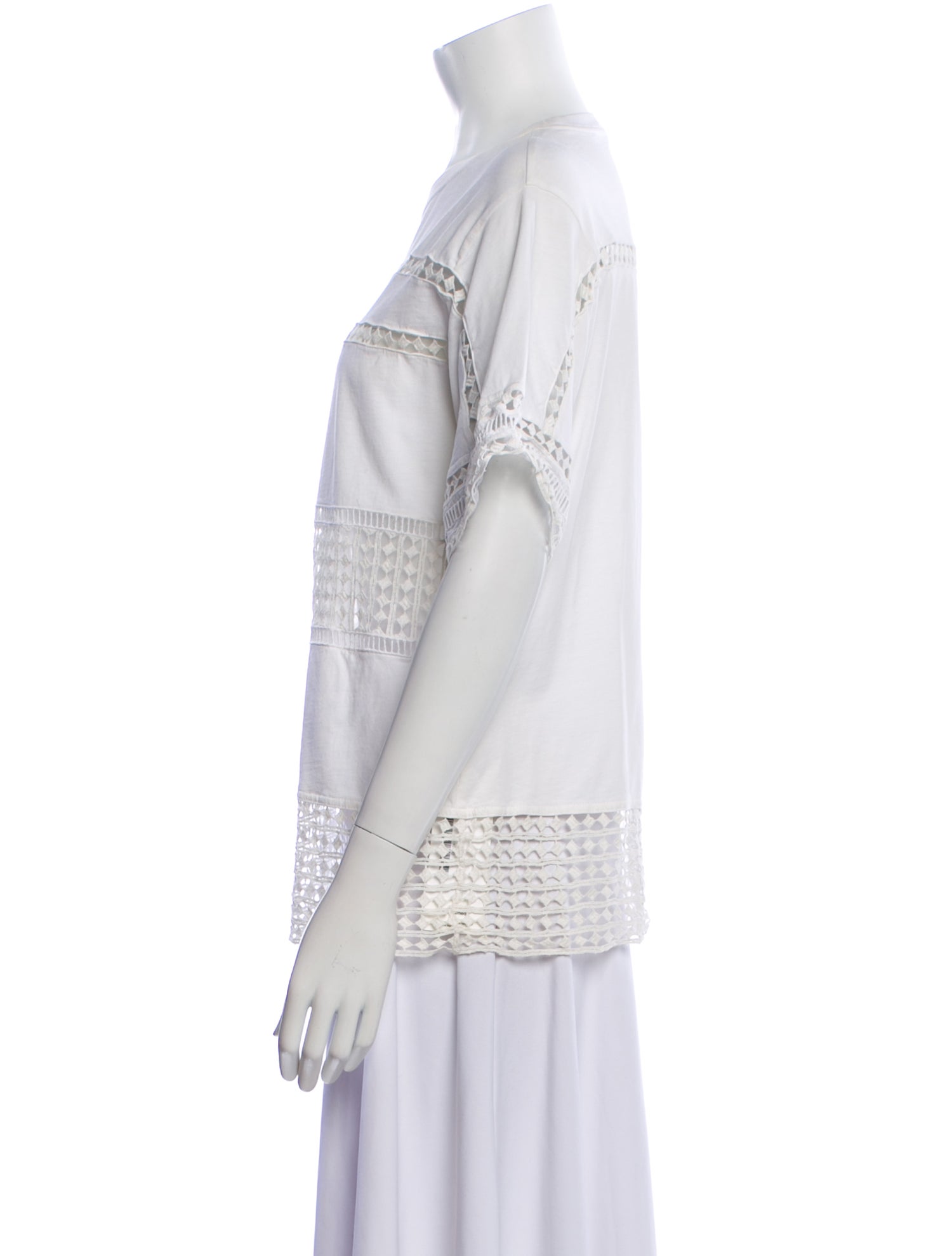 Chloé Crew Neck Short Sleeve Blouse