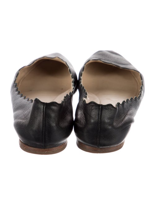 Chloé Leather Scalloped Accent Ballet Flats