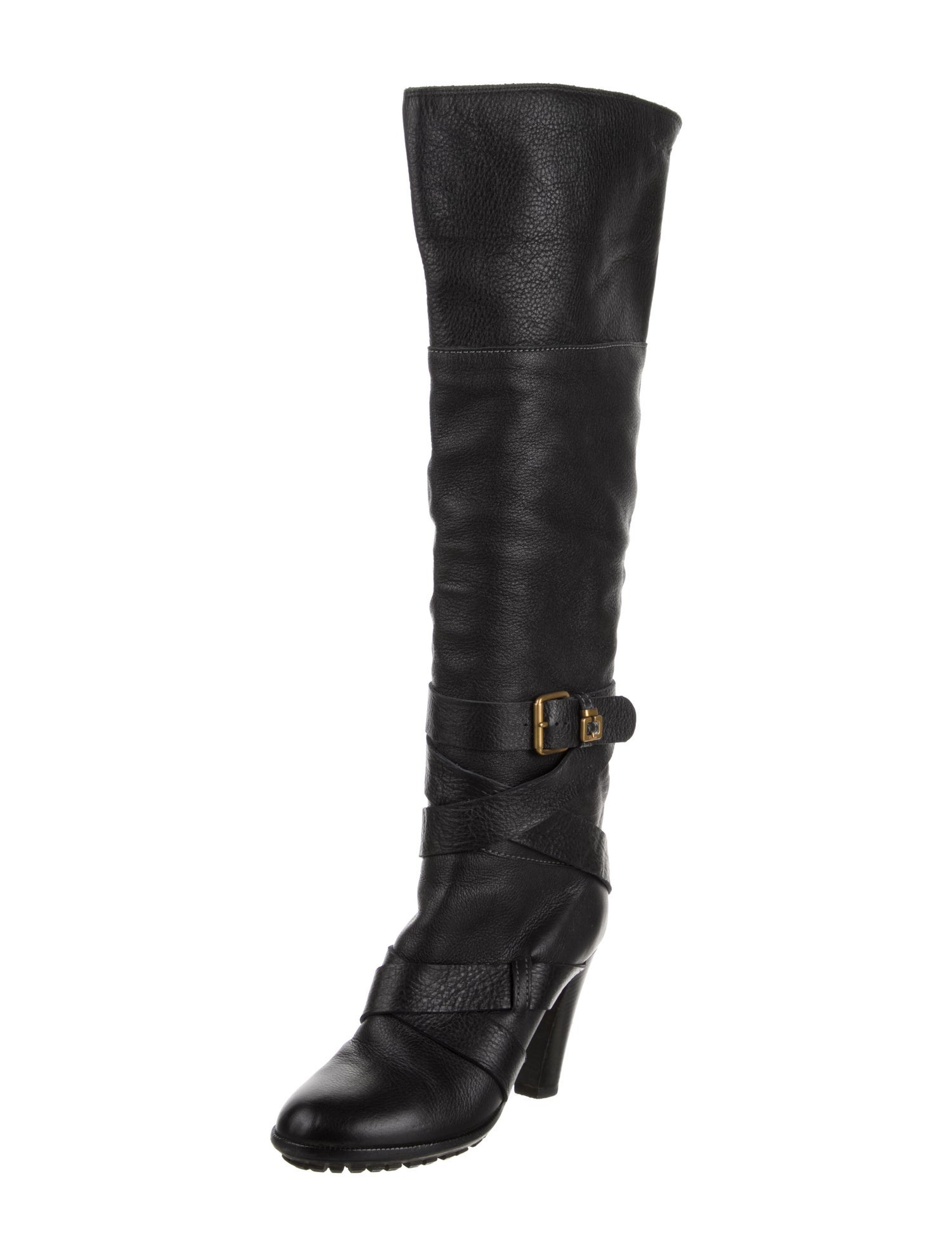 Chloé Leather Animal Print Lace-Up Boots