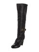 Chloé Leather Animal Print Lace-Up Boots