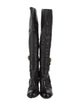 Chloé Leather Animal Print Lace-Up Boots