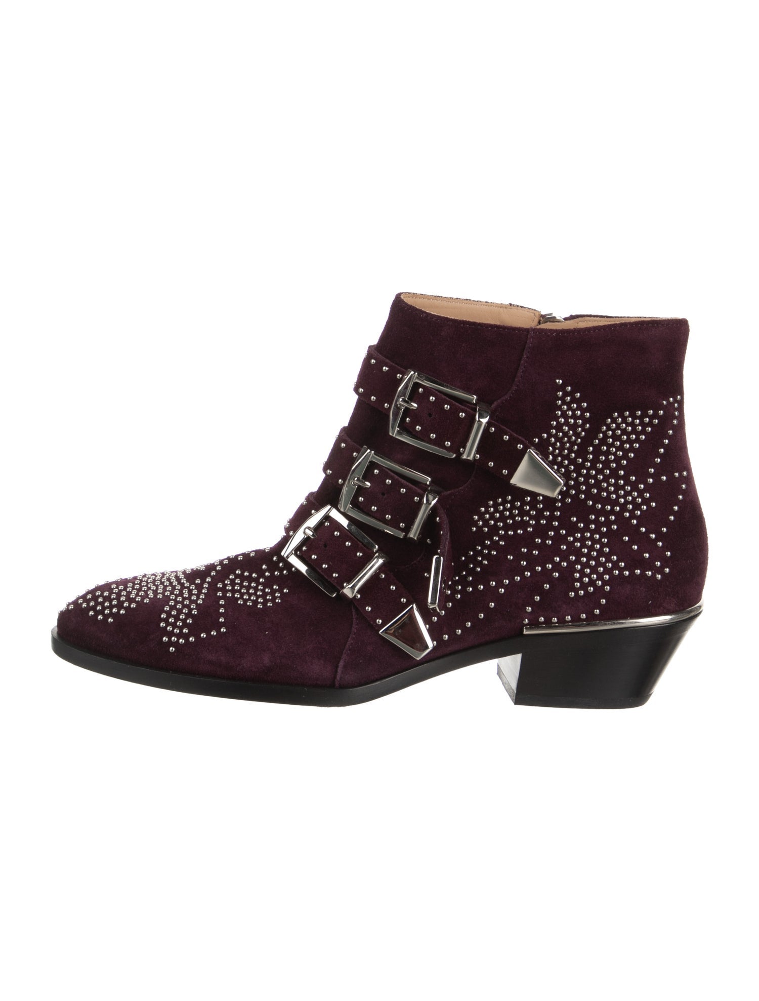 Chloé Printed Studded Accents Western Boots