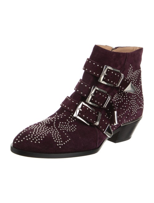 Chloé Printed Studded Accents Western Boots