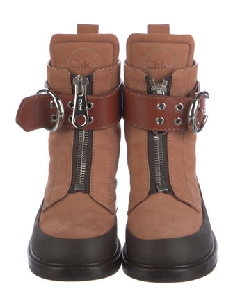 Chloé Leather Combat Boots