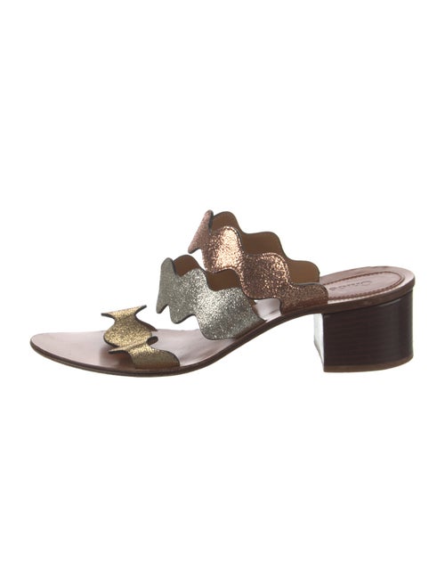 Chloé Leather Scalloped Accent Slides