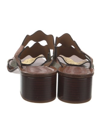 Chloé Leather Scalloped Accent Slides