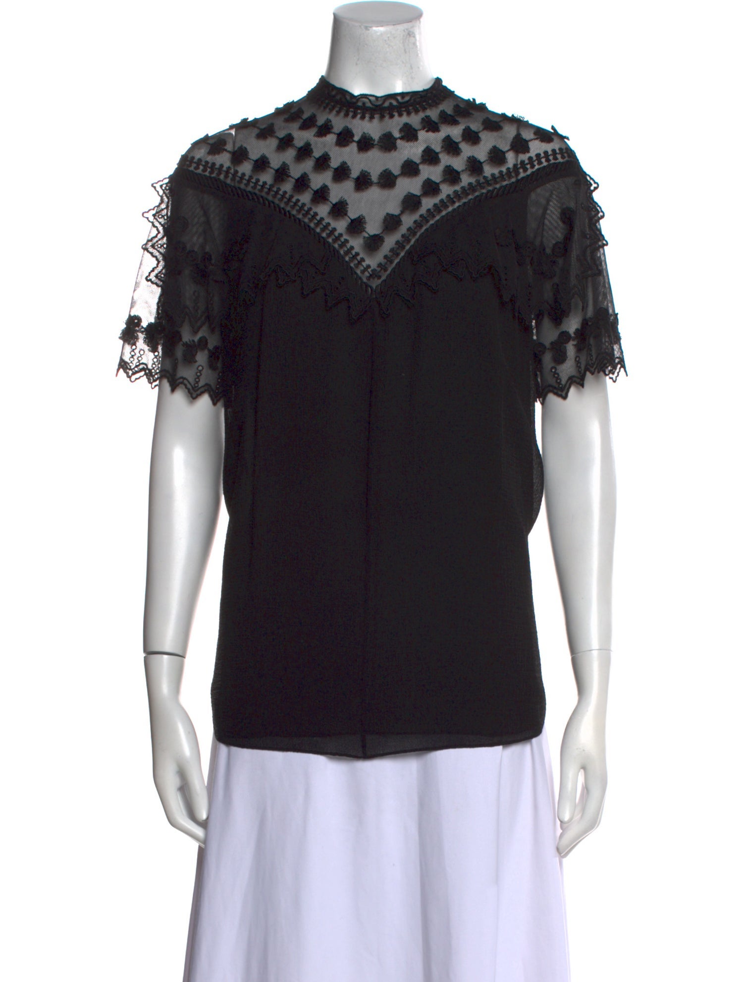 Chloé Silk Lace Pattern Blouse