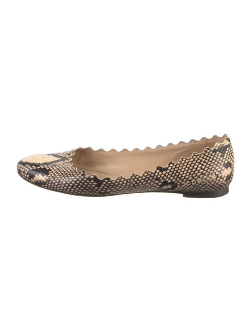 Chloé Leather Animal Print Ballet Flats
