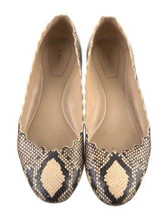 Chloé Leather Animal Print Ballet Flats