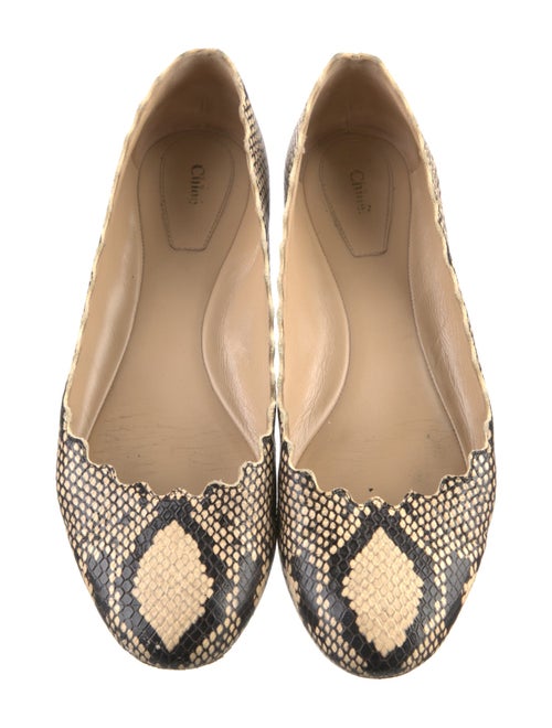 Chloé Leather Animal Print Ballet Flats