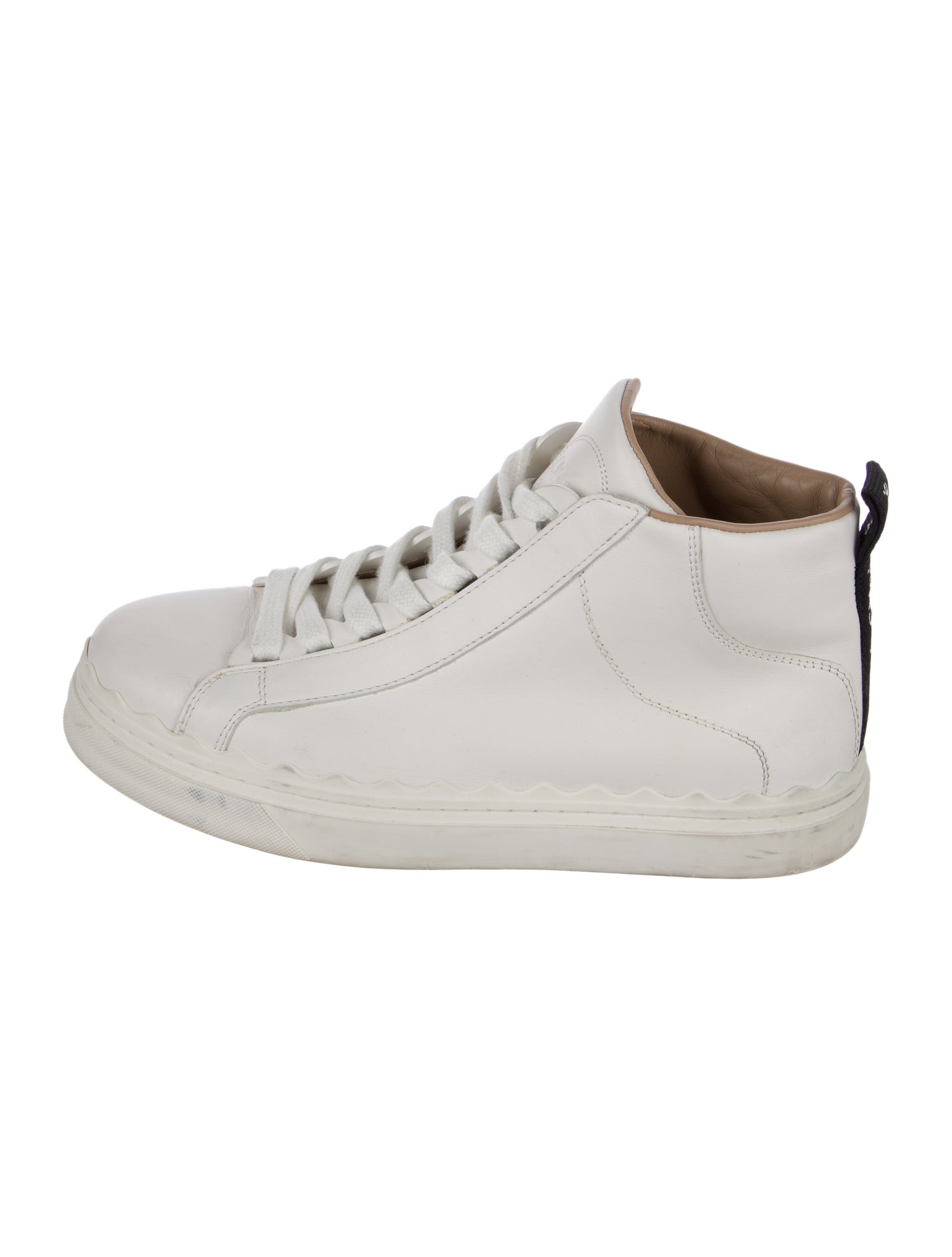 Chloé Leather Colorblock Pattern Sneakers