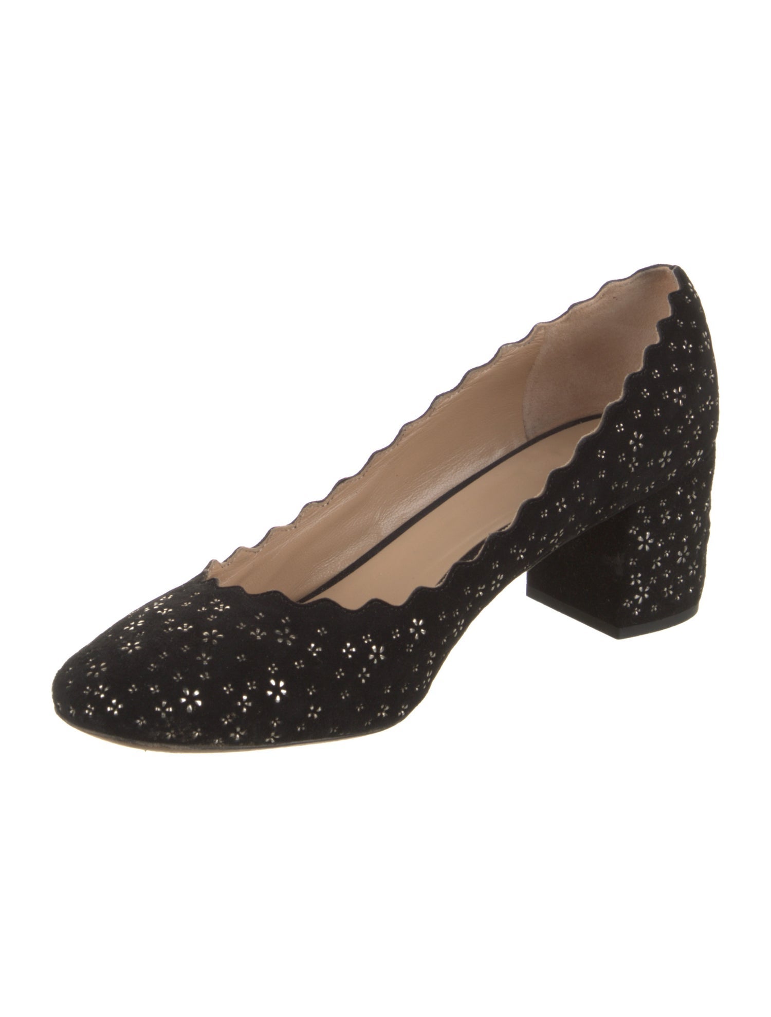 Chloé Suede Studded Accents Pumps