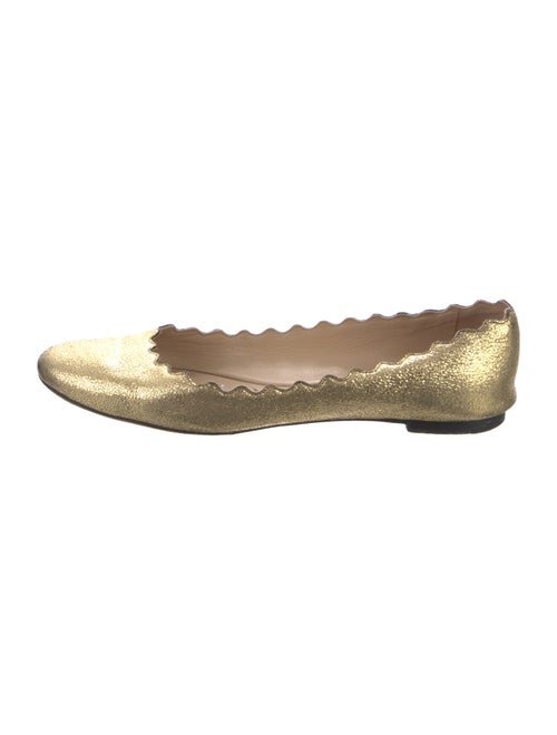 Chloé Leather Scalloped Accent Ballet Flats