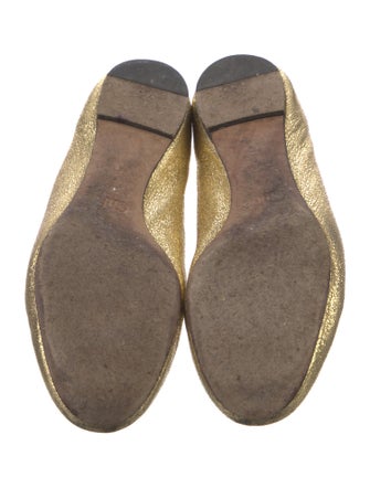 Chloé Leather Scalloped Accent Ballet Flats