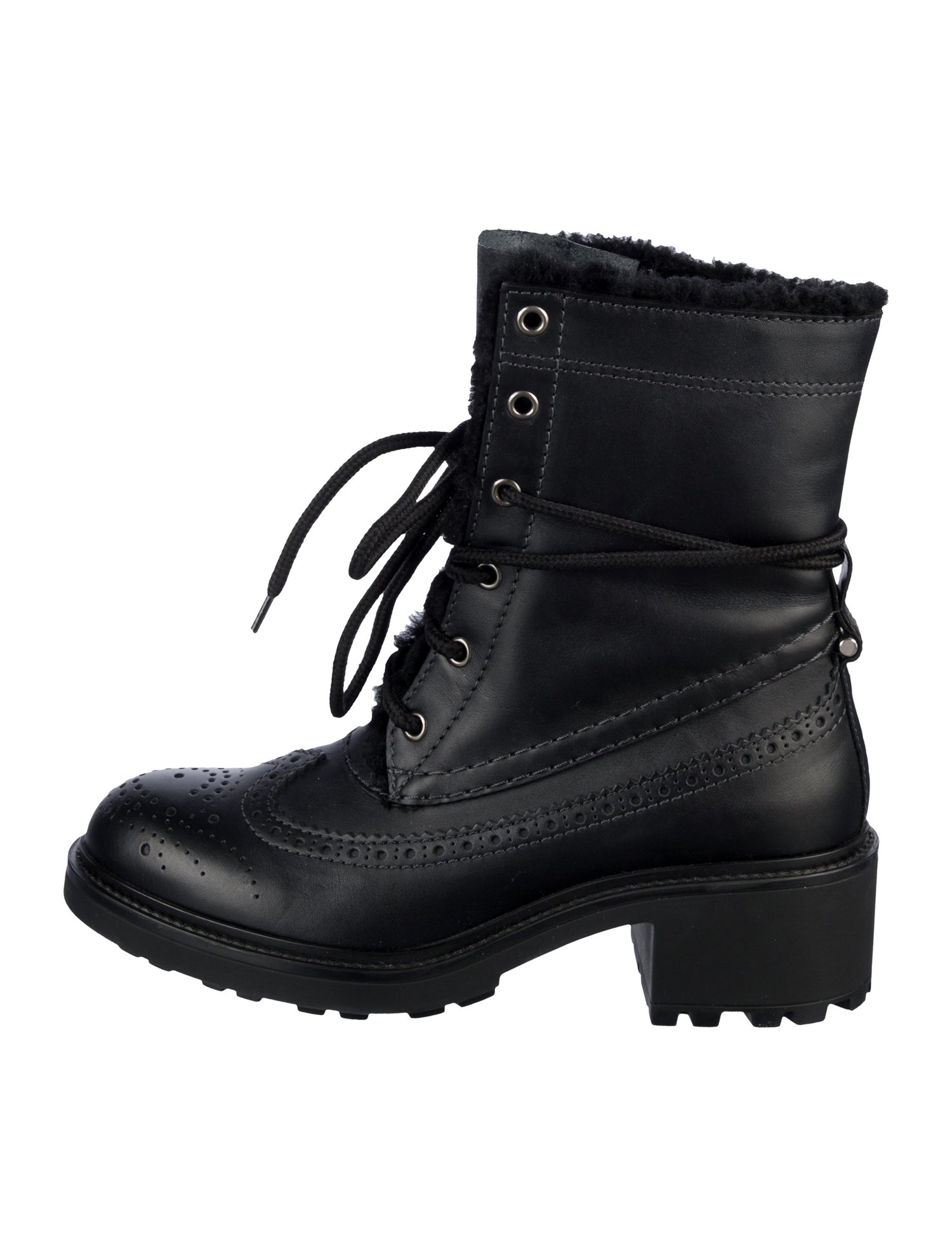 Chloé Leather Lasercut Accents Combat Boots