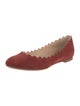 Chloé Suede Scalloped Accent Ballet Flats