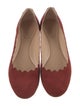 Chloé Suede Scalloped Accent Ballet Flats
