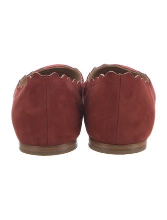 Chloé Suede Scalloped Accent Ballet Flats