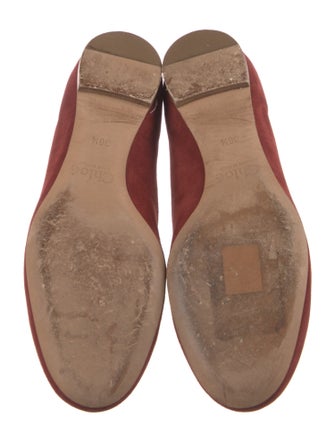 Chloé Suede Scalloped Accent Ballet Flats