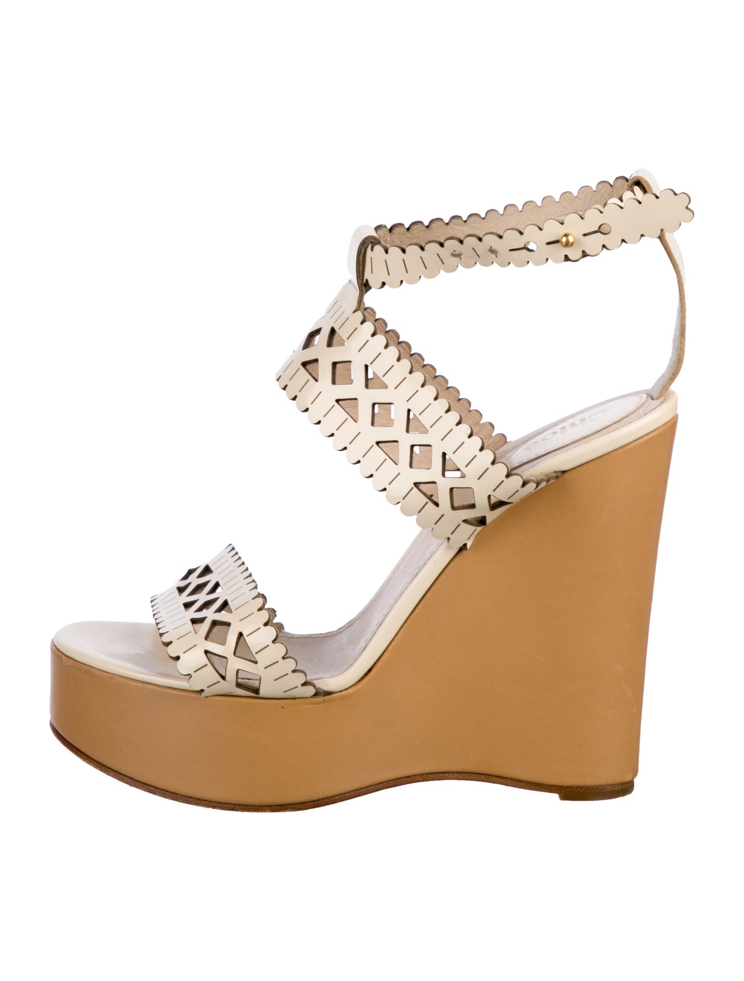 Chloé Leather Colorblock Pattern Sandals