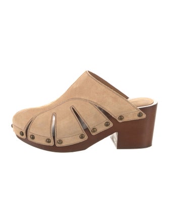 Chloé Suede Studded Accents Mules