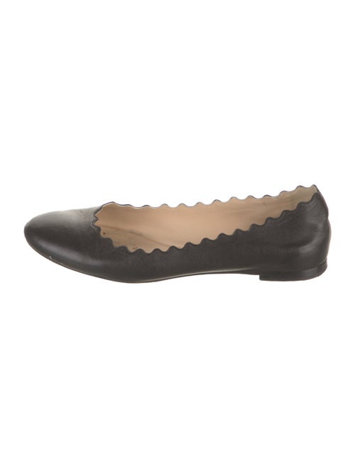 Chloé Leather Scalloped Accent Ballet Flats