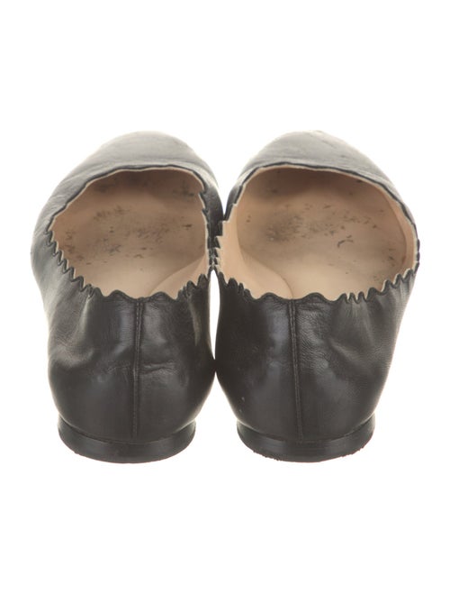 Chloé Leather Scalloped Accent Ballet Flats