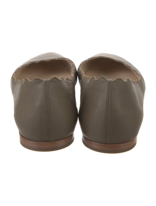 Chloé Leather Scalloped Accent Ballet Flats