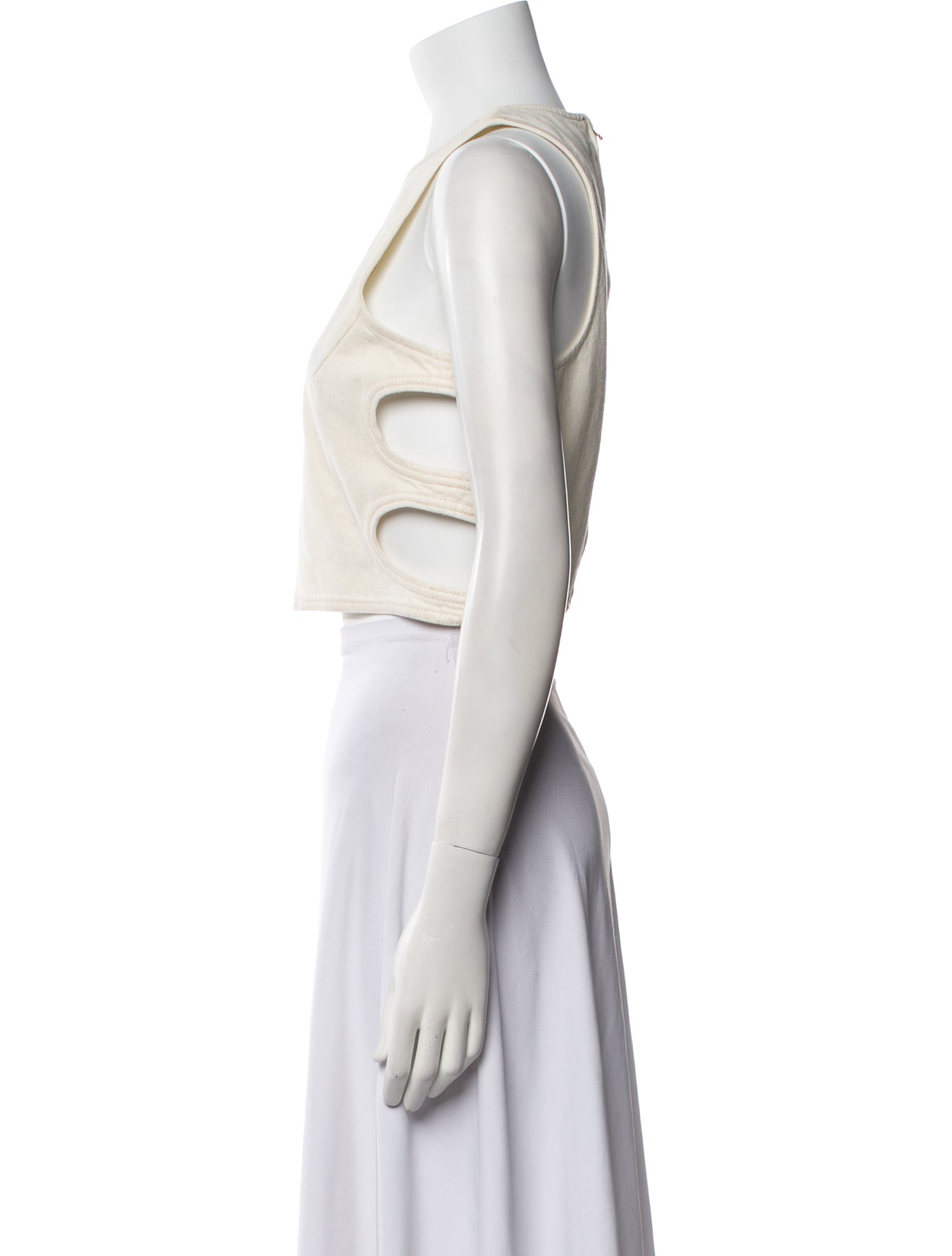 Chloé Crew Neck Sleeveless Crop Top