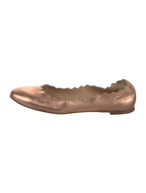 Chloé Leather Scalloped Accent Ballet Flats