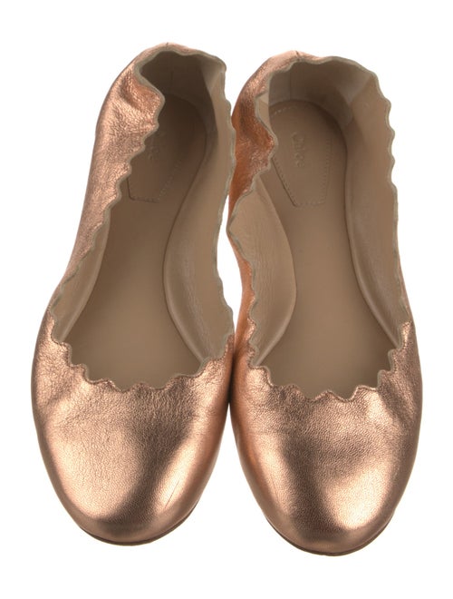 Chloé Leather Scalloped Accent Ballet Flats