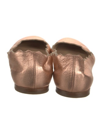 Chloé Leather Scalloped Accent Ballet Flats