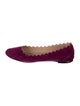 Chloé Suede Scalloped Accent Ballet Flats