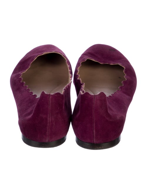 Chloé Suede Scalloped Accent Ballet Flats