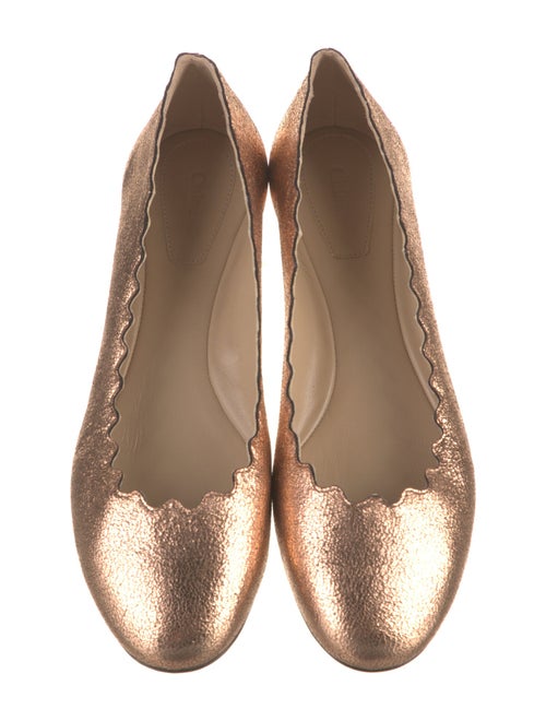 Chloé Leather Scalloped Accent Ballet Flats