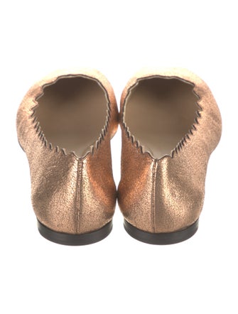 Chloé Leather Scalloped Accent Ballet Flats