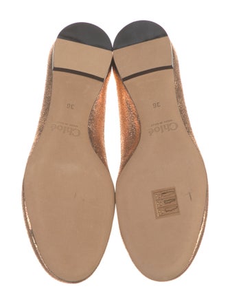 Chloé Leather Scalloped Accent Ballet Flats