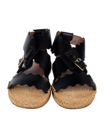 Chloé Leather Scalloped Accent Espadrilles