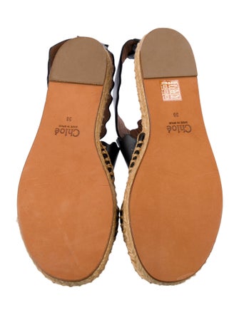 Chloé Leather Scalloped Accent Espadrilles