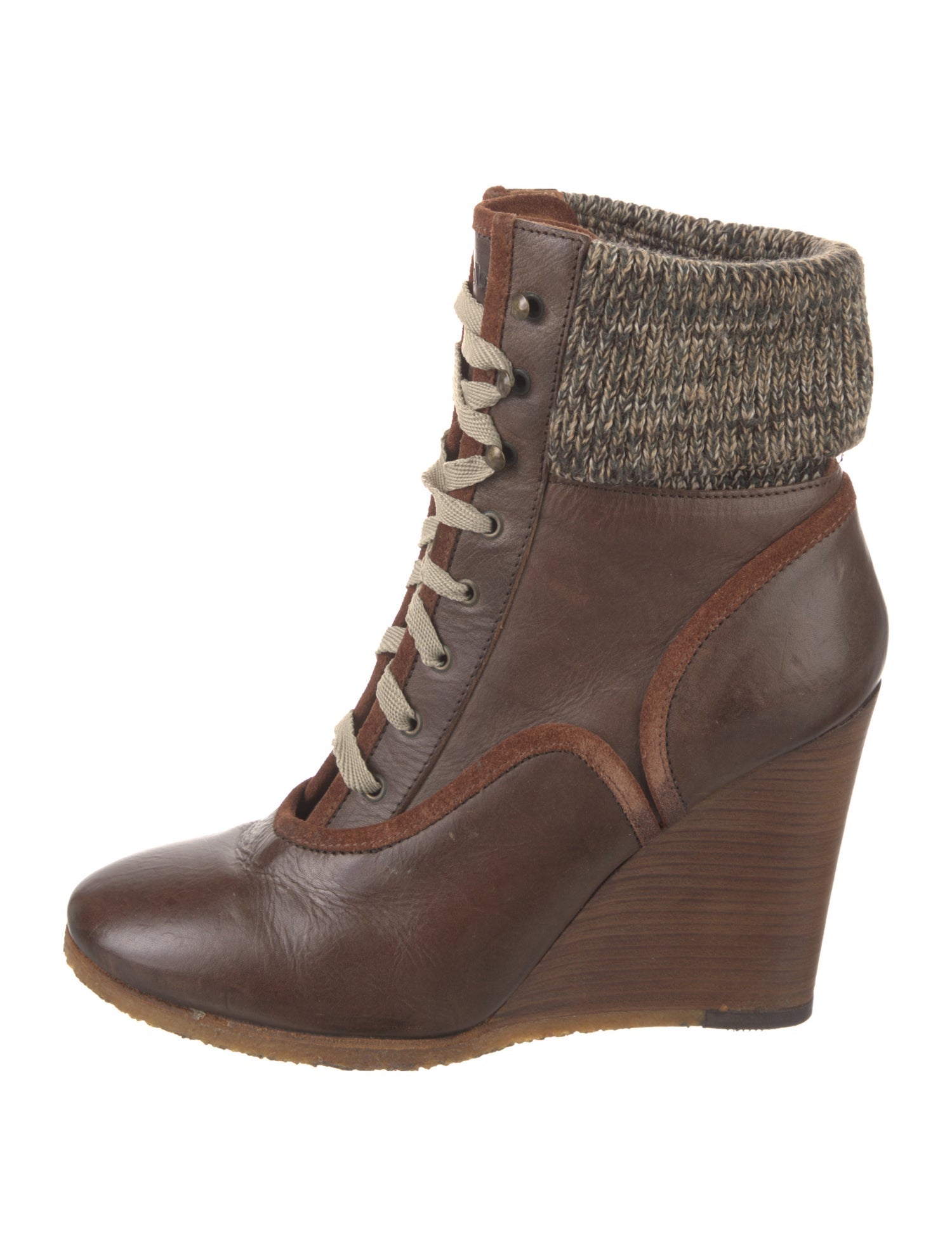 Chloé Leather Lace-Up Boots