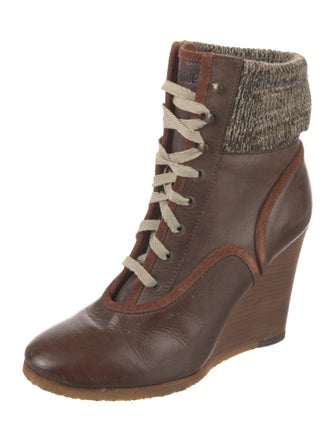 Chloé Leather Lace-Up Boots