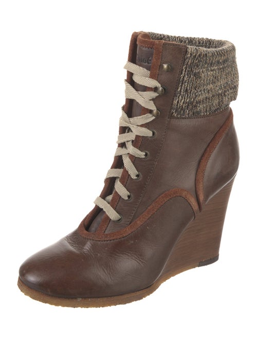 Chloé Leather Lace-Up Boots