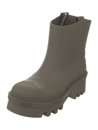 Chloé Rubber Scalloped Accent Rain Boots