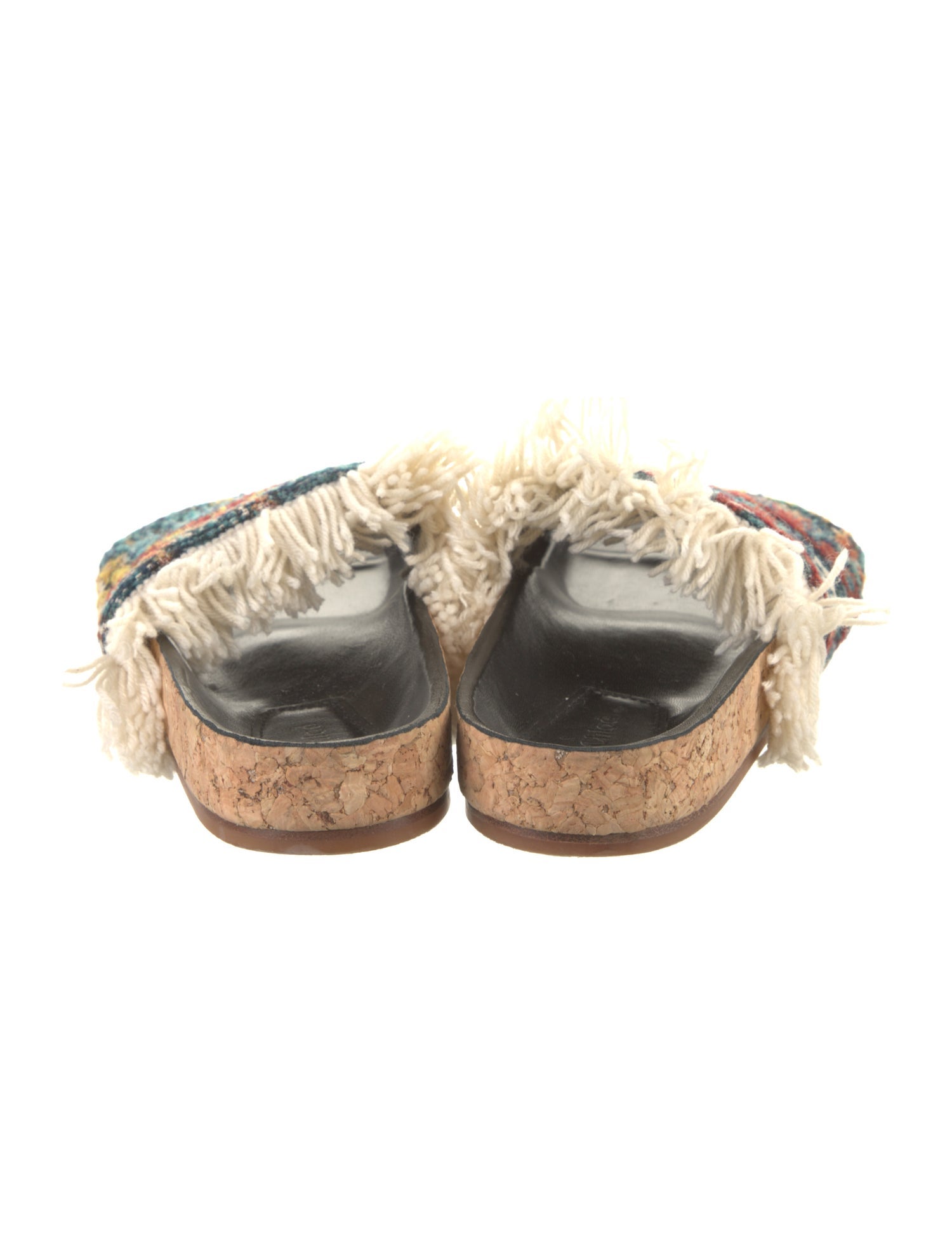 Chloé Printed Fringe Trim Accent Slides