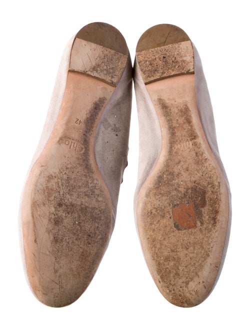 Chloé Suede Scalloped Accent Ballet Flats
