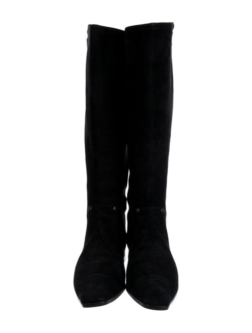 Chanel Interlocking CC Logo Suede Riding Boots