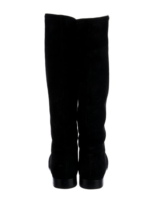 Chanel Interlocking CC Logo Suede Riding Boots