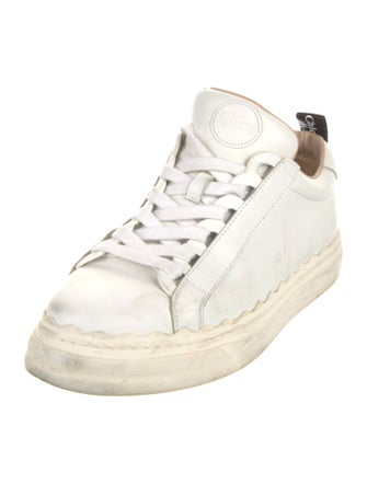 Chloé Leather Scalloped Accent Sneakers
