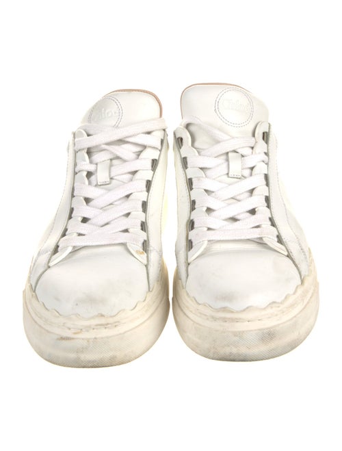 Chloé Leather Scalloped Accent Sneakers
