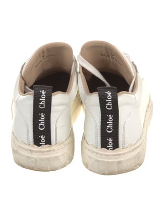 Chloé Leather Scalloped Accent Sneakers